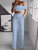 Summer White Black 2 Piece Set Women Clothing Wide Leg Pants Suits Sexy Cropped Top + Long Trousers Fashion Woman Tracksuits