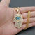 Turkish Evil Eye Hamsa Hand of Fatima Pendant Necklace Gold Color Stainless Steel Iced Out Chain Hip Hop Women/Men Jewelry