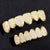 Punk Hip Hop Gold Silver Color Teeth Grillz Men Women Full Iced Out CZ Stone Micro Paved Top&Bottom Grills Set Cosplay Jewelry