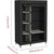 Canvas Wardrobe Portable Closet Wardrobe Clothes Storage with 6 Shelves and Hanging Rail,Non-Woven Fabric