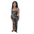 Luxury Black Crystal Long Maxi Dress Gown Sparkle Mesh Patchwork High Slit Party Club Dress Birthday Outfits Night Wear