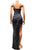 Luxury Black Crystal Long Maxi Dress Gown Sparkle Mesh Patchwork High Slit Party Club Dress Birthday Outfits Night Wear