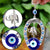 Turkish Blue Glass Eye Amulet Horseshoe With Elephant Ribbon Ethnic Wall Hanging Lucky Pendants Wind Chimes Home Car Decoration