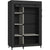 Canvas Wardrobe Portable Closet Wardrobe Clothes Storage with 6 Shelves and Hanging Rail,Non-Woven Fabric