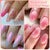 20Tips Pink White Gradient Semi-cured Gel Nail Wraps Sticker French Full Cover Nail Gel Polish Decals Manicure UV Lamp Needed