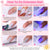 20Tips Pink White Gradient Semi-cured Gel Nail Wraps Sticker French Full Cover Nail Gel Polish Decals Manicure UV Lamp Needed